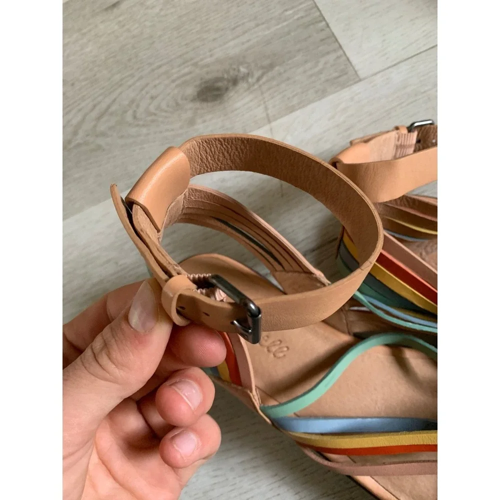 Madewell The Samira Flat Womens Sandal leather‎ soft colorful sandal beige